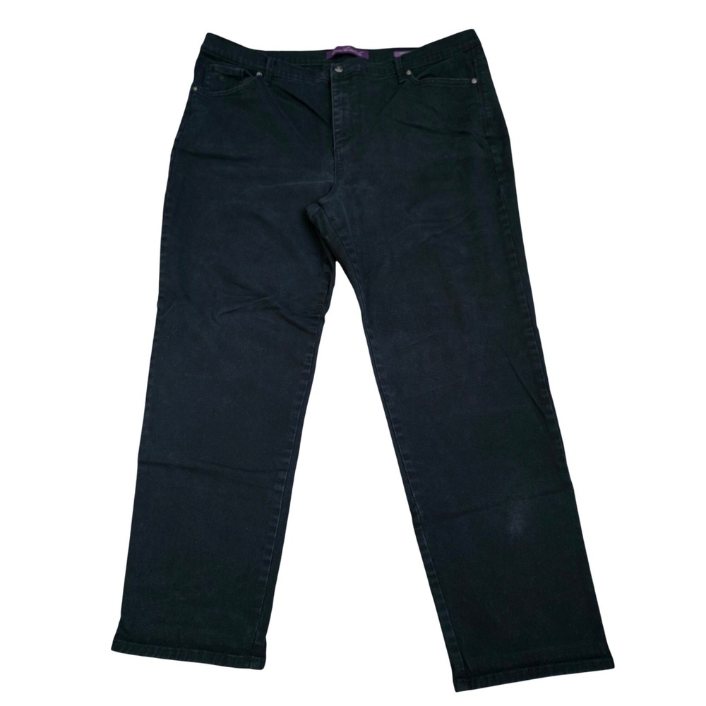 Gloria Vanderbilt Amanda Black High Rise Straight Leg Jeans Womens 20W Average